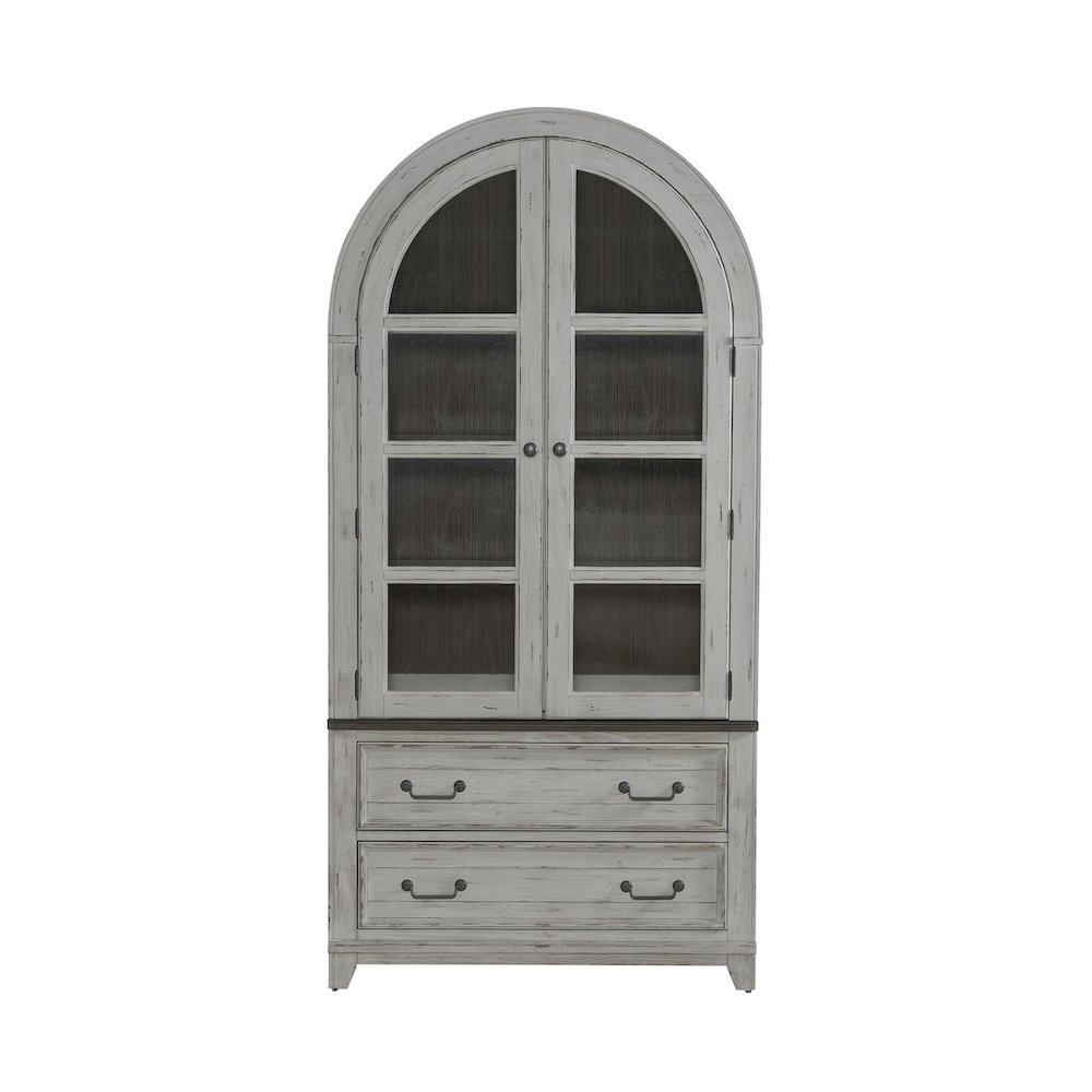 River Place Curio Cabinet in Pine Solids & Veneers. Picture 1