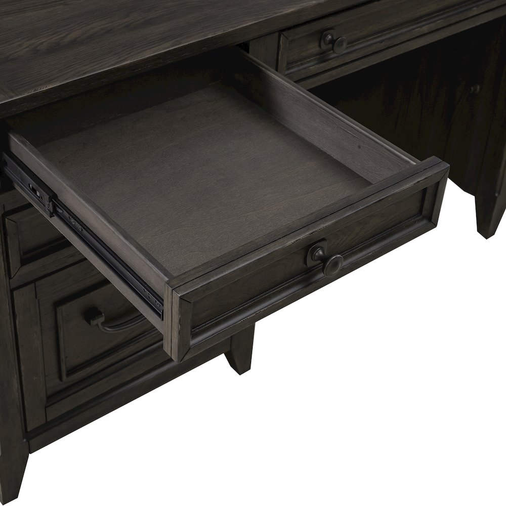 Executive Credenza in Rubberwood Solids w/ Split Heart White Oak Veneers. Picture 8