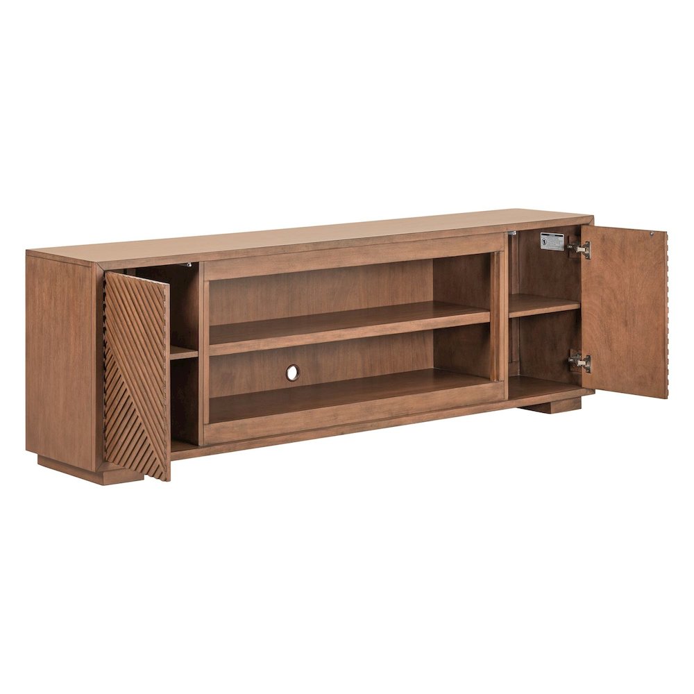 Easton Entertainment Stand 84 Inch TV Console  - Urban Bronze Poplar Wood. Picture 7