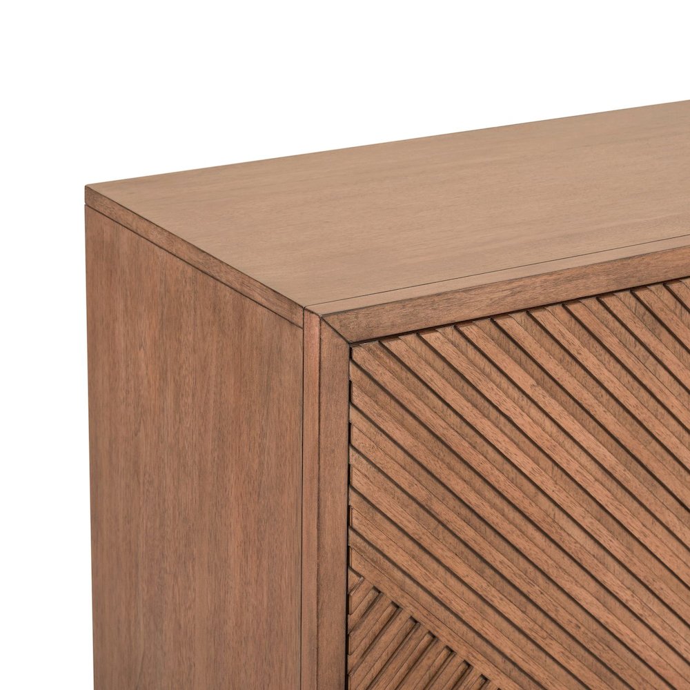 Easton Entertainment Stand 84 Inch TV Console  - Urban Bronze Poplar Wood. Picture 8