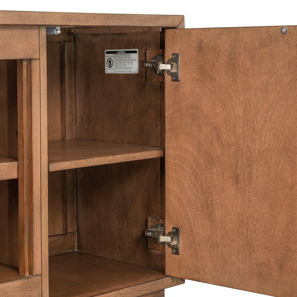 Easton Entertainment Stand 84 Inch TV Console  - Urban Bronze Poplar Wood. Picture 10