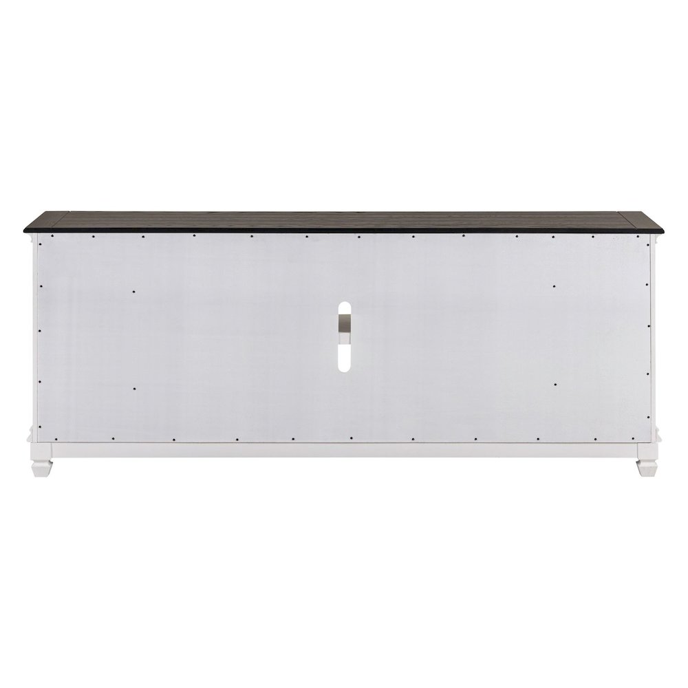 Allyson Park 80 Inch TV Console  - Wirebrushed White with Charcoal Tops. Picture 3