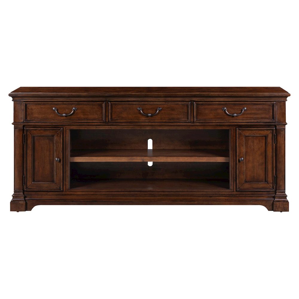 Arden Road 84 Inch TV Console for Living Room  - Satin Cherry. Picture 8