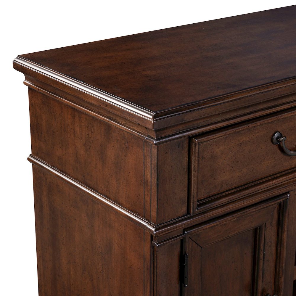 Arden Road 84 Inch TV Console for Living Room  - Satin Cherry. Picture 5