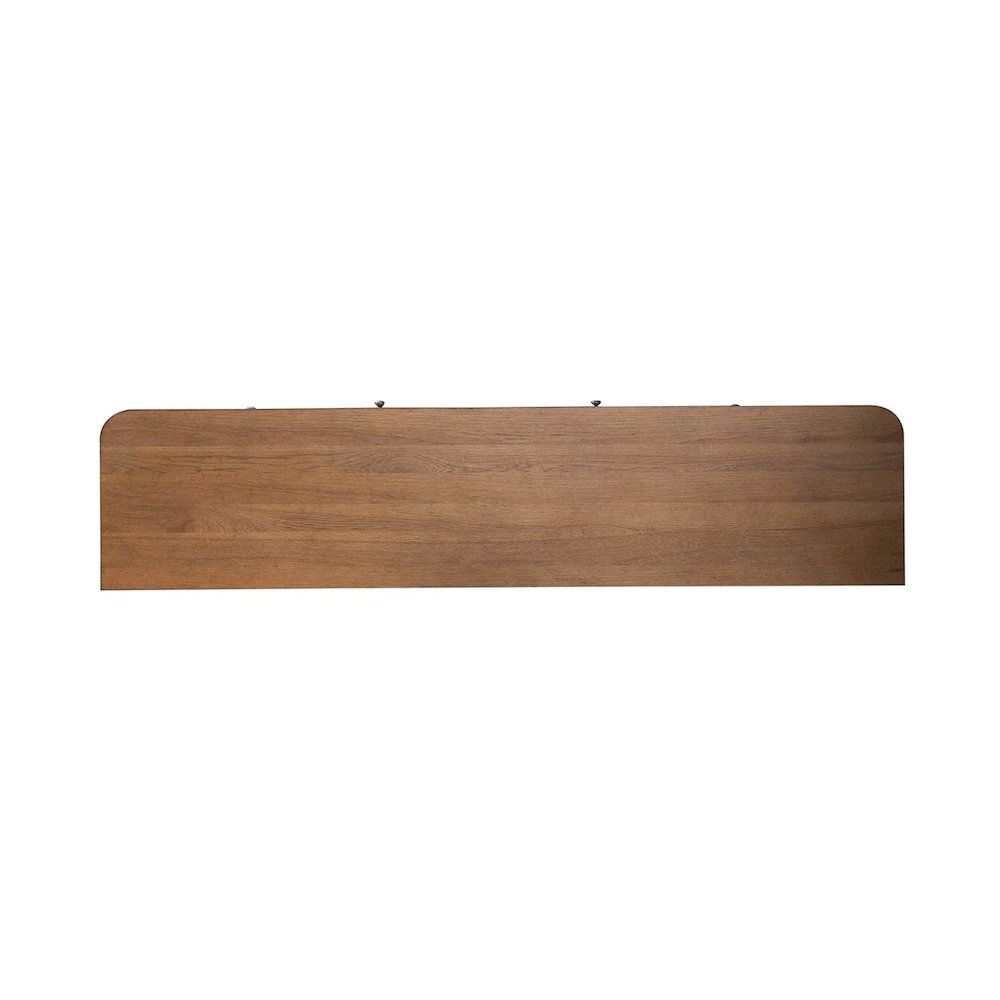 Farmhouse Reimagined 80 Inch TV Console  - Antique White with Chestnut Tops. Picture 3