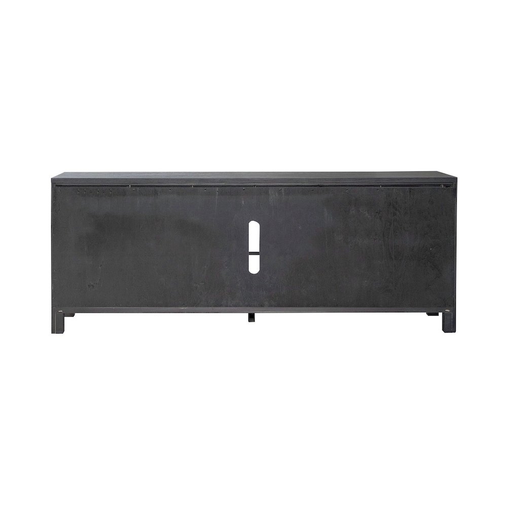 Heated LED Fireplace TV Consoles 78 Inch - Dusty Charcoal with Heavy Distressing. Picture 2