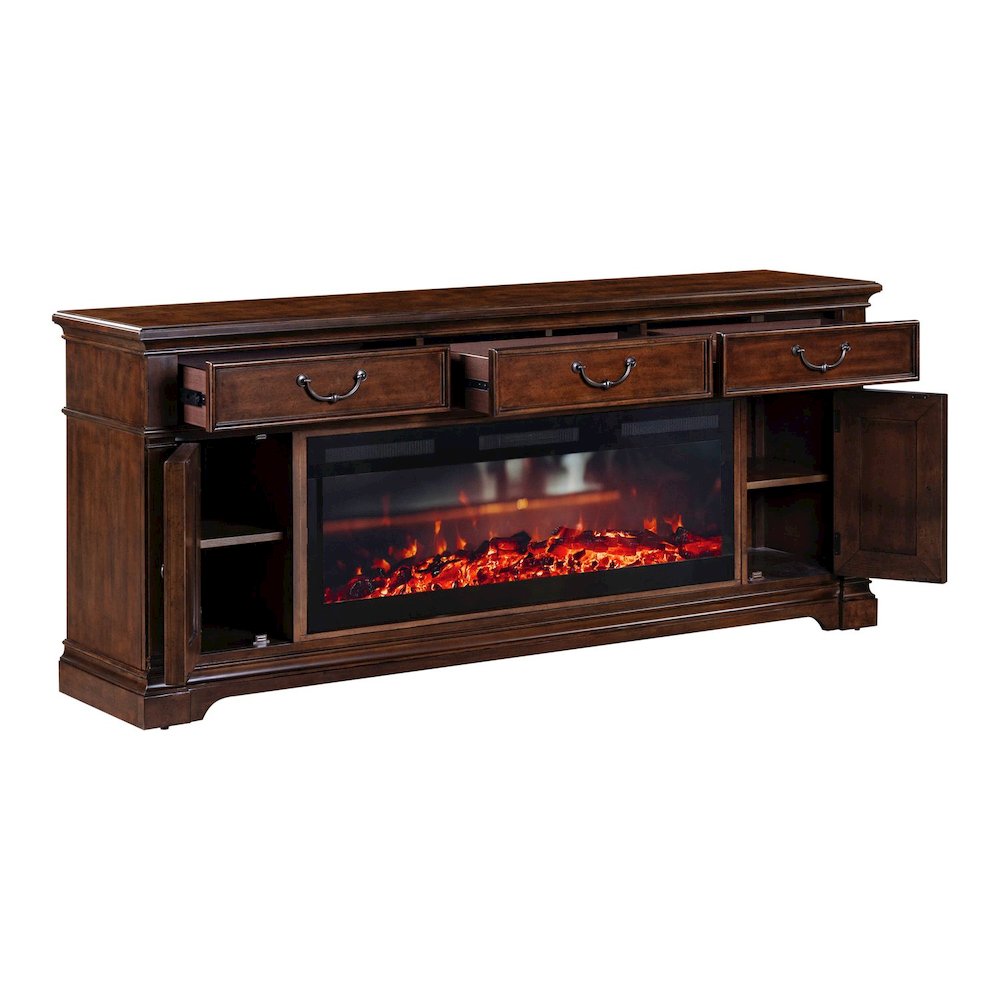 Arden Road Heated LED Fireplace TV Consoles 84 Inch - Satin Cherry. Picture 4