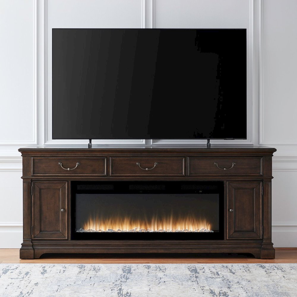 Arden Road Heated LED Fireplace TV Consoles 84 Inch - Satin Cherry. Picture 9