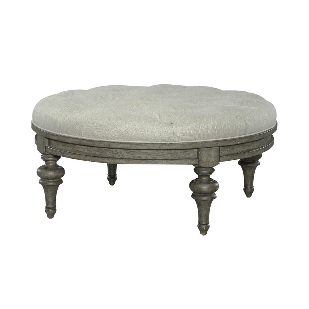 Liberty Furniture Americana Farmhouse Round Cocktail Ottoman. Picture 1