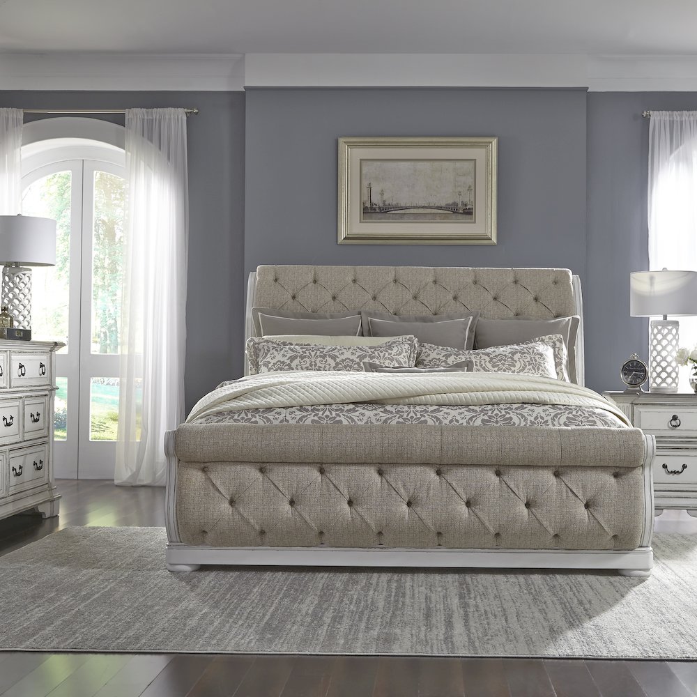 Abbey Park King California Sleigh Bed, Dresser & Mirror, Night Stand. Picture 3