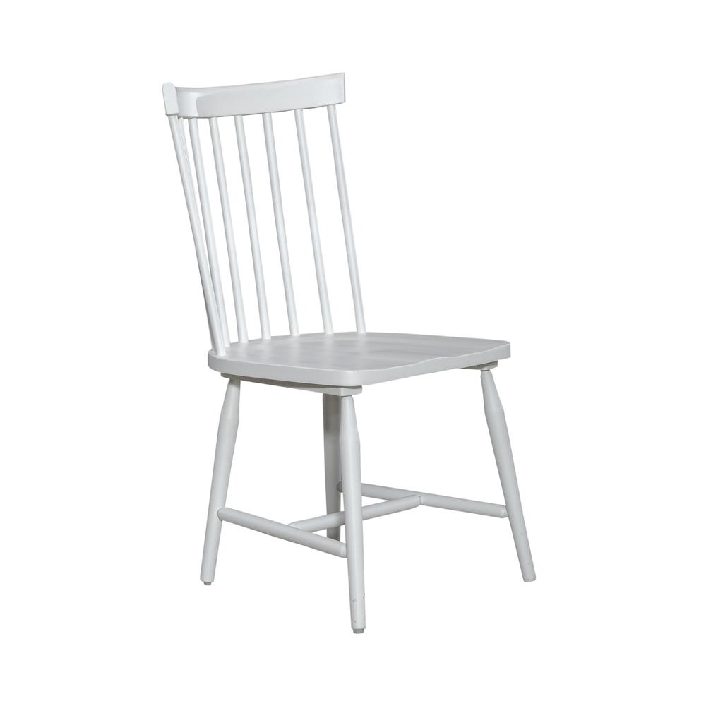 Spindle Back Side Chair In White Color. Picture 1