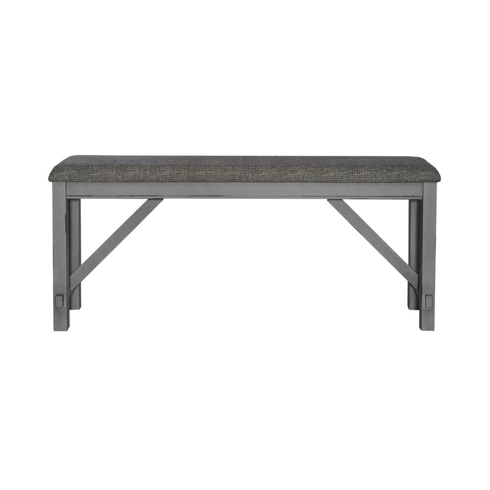 Counter Height Dining Bench Transitional Grey. Picture 2