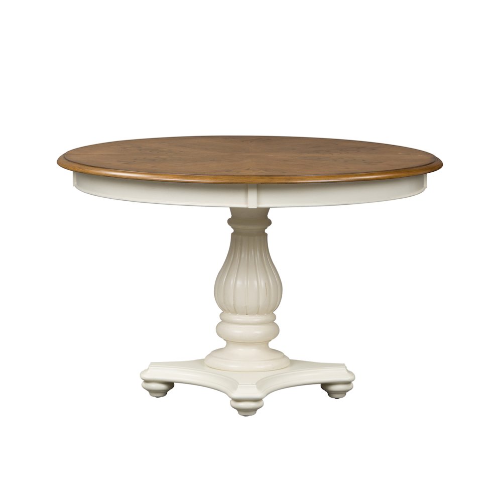 Pedestal Table Set in Rubberwood Solids & White Oak Veneers. Picture 6