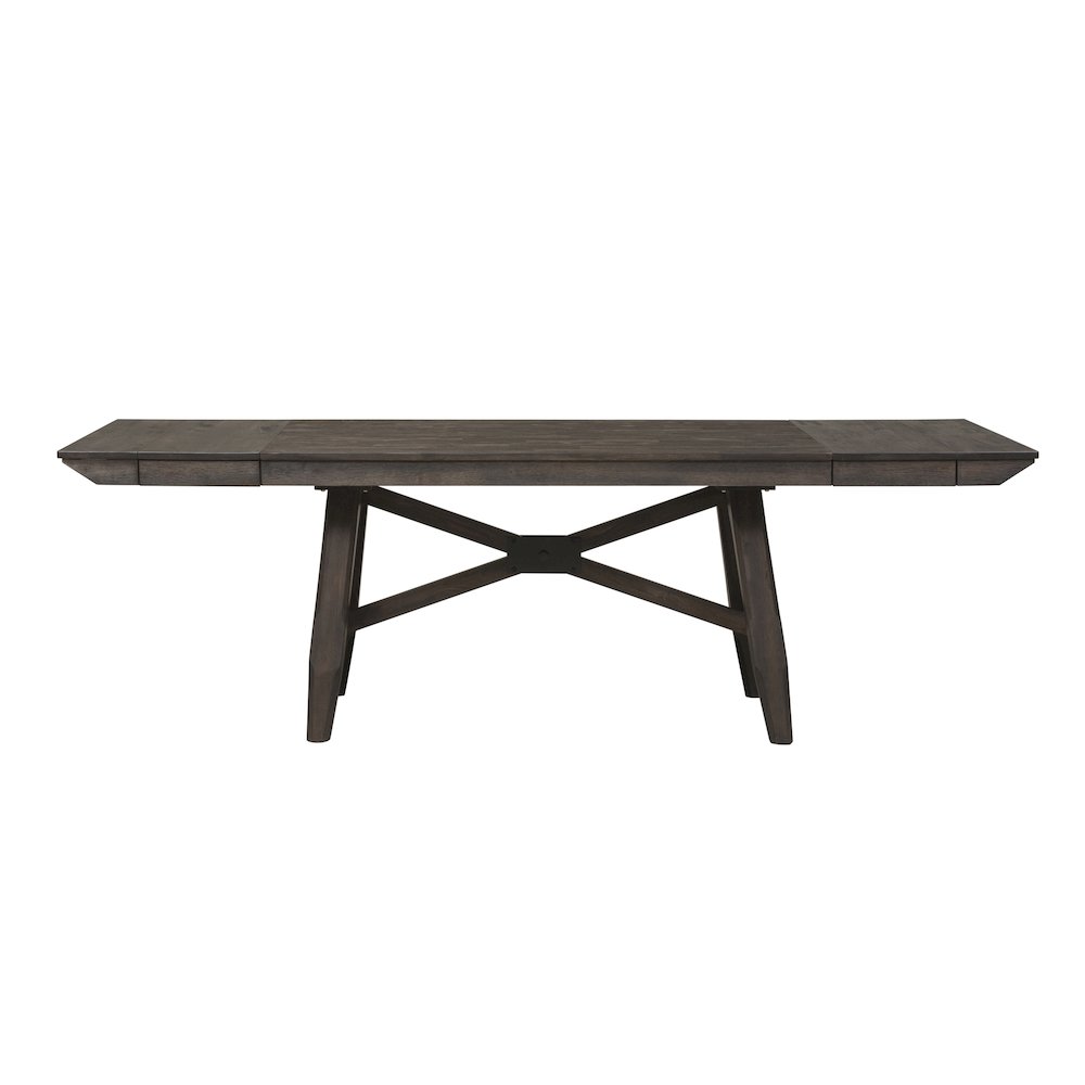 Optional 6 Piece Trestle Table Set in Rubberwood Solids and Acacia Veneers. Picture 11