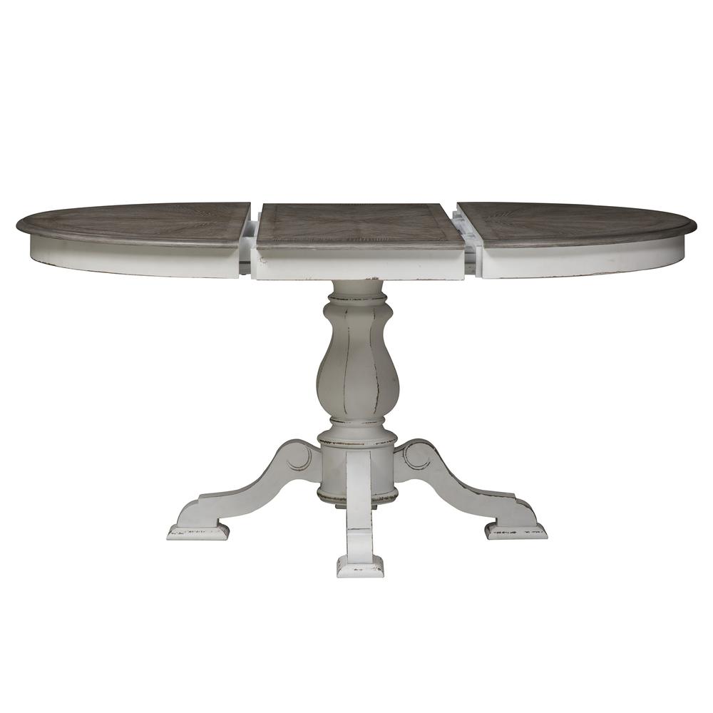 Magnolia Manor Pedestal Table in Antique White. Picture 1