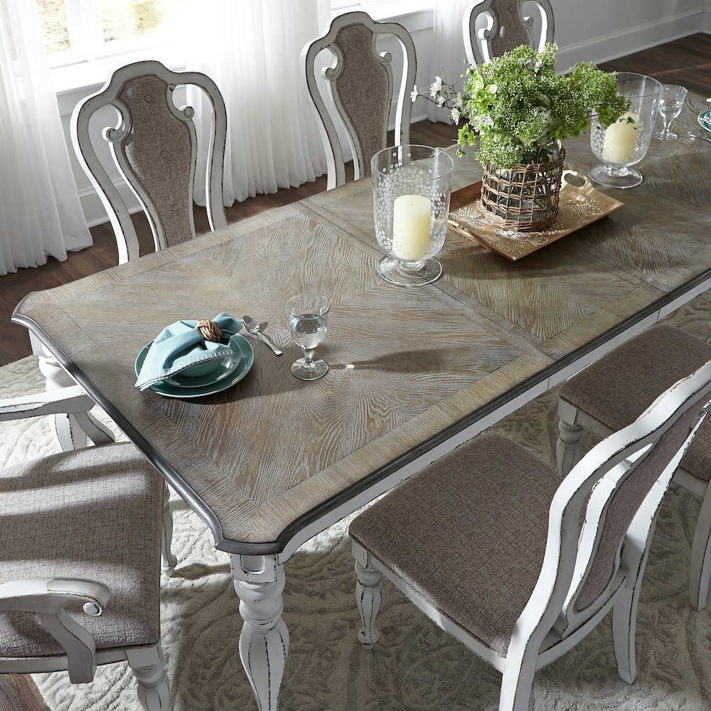 5 Piece Rectangular Table Set in Rubberwood Solids w/ White Oak & Birch Veneers. Picture 6
