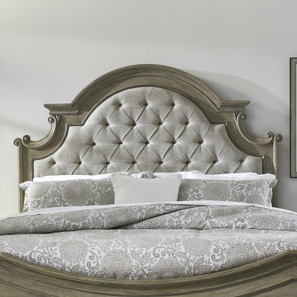 Magnolia Manor King Upholstered Panel Headboard - Weathered Bisque. Picture 1