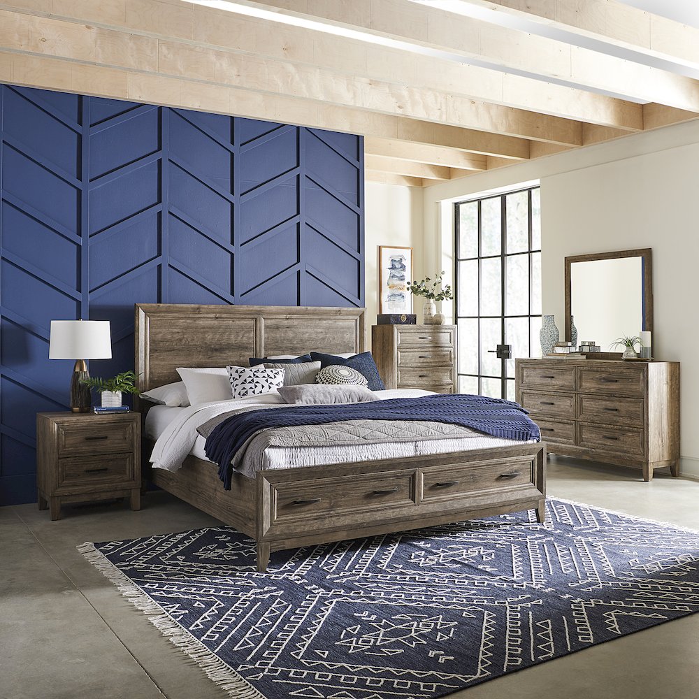 Ridgecrest Queen Storage Bed, Dresser & Mirror, Chest, Night Stand. Picture 3