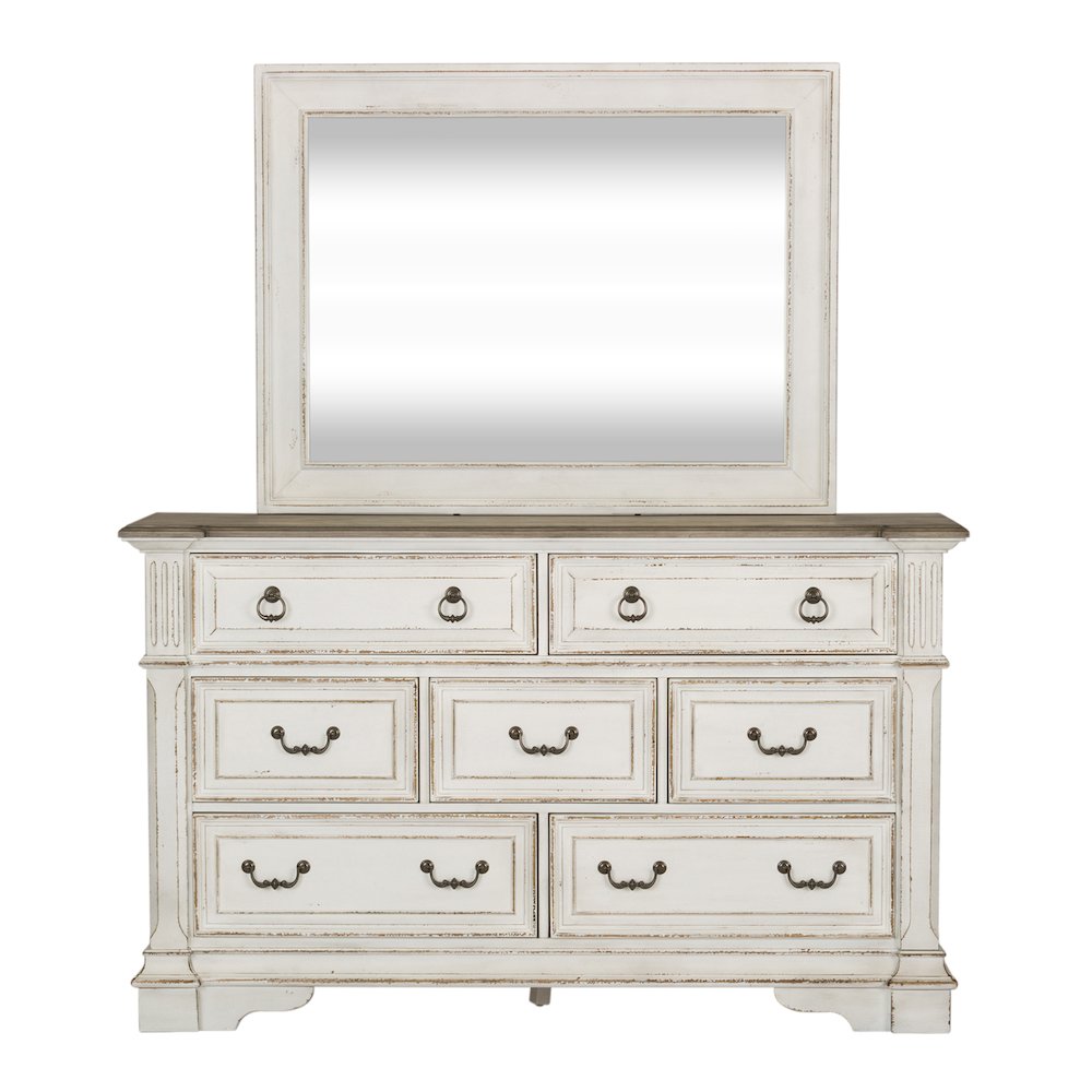 King California Panel Bed, Dresser & Mirror, Chest. Picture 1