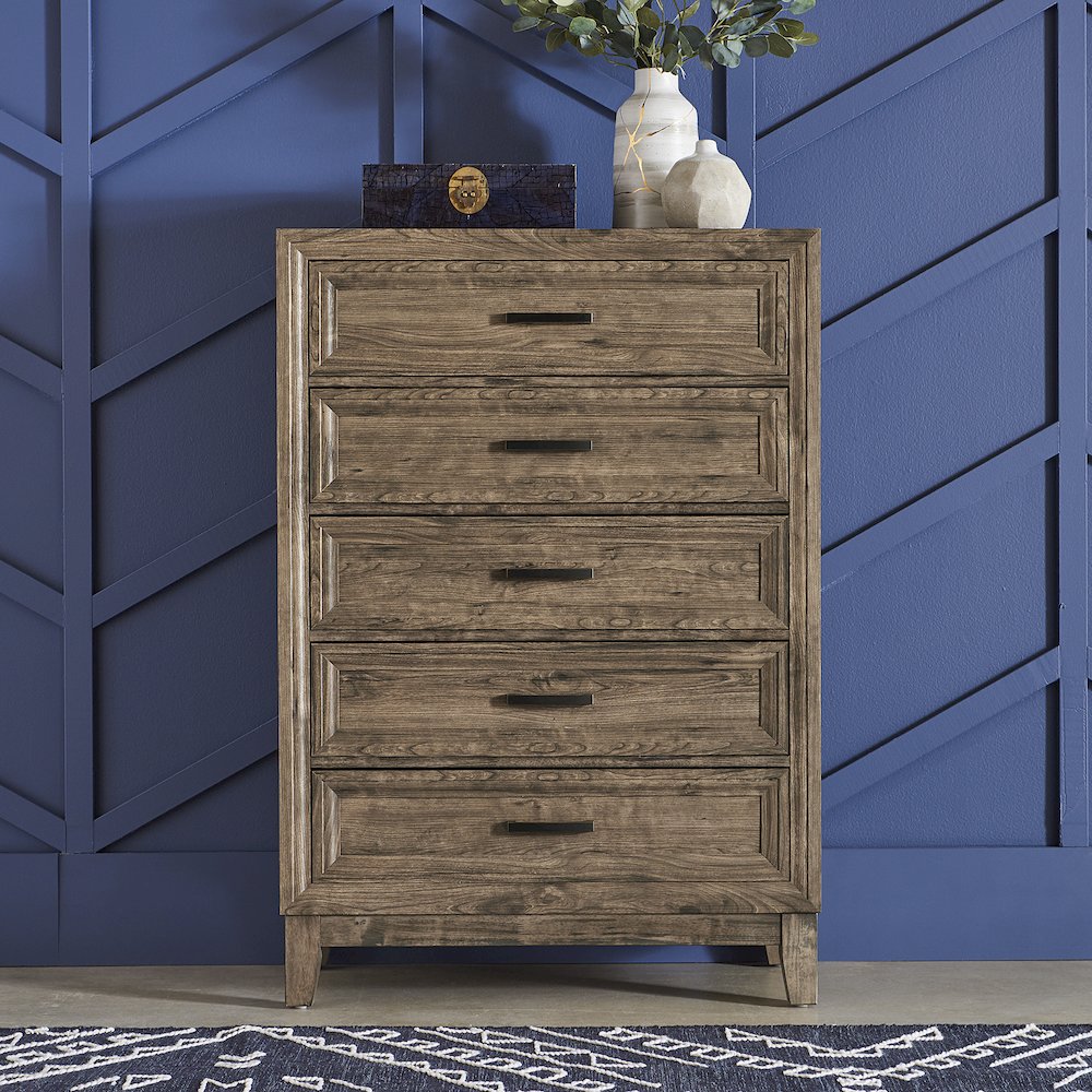 King California Panel Bed, Dresser & Mirror, Chest. Picture 2