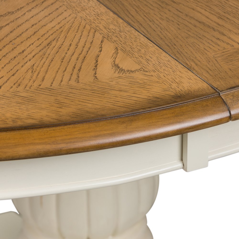 Pedestal Table Set in Rubberwood Solids & White Oak Veneers. Picture 9