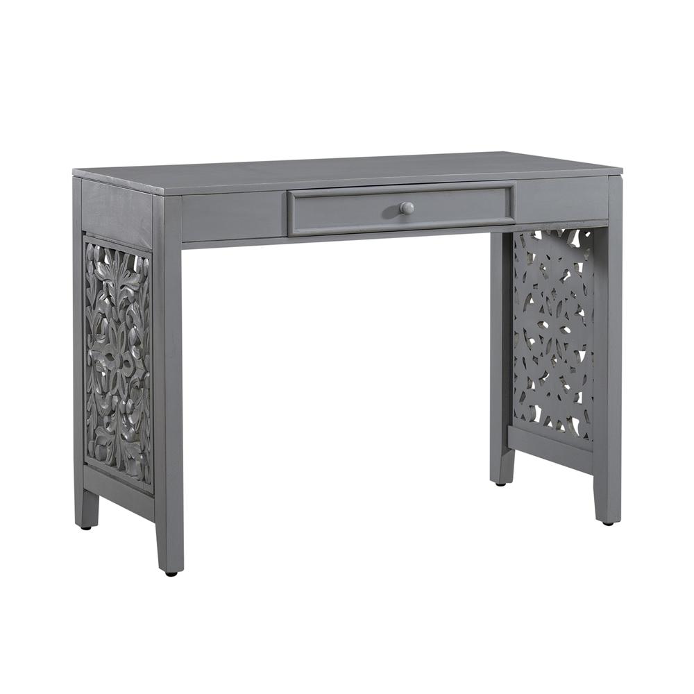 Trellis Lane Accent Writing Desk- Grey. Picture 1
