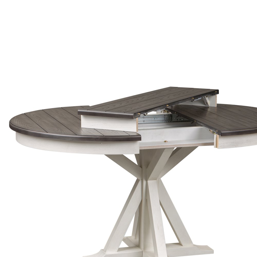 Pedestal Table in Poplar & Rubberwood Solids w Pine Veneer. Picture 5