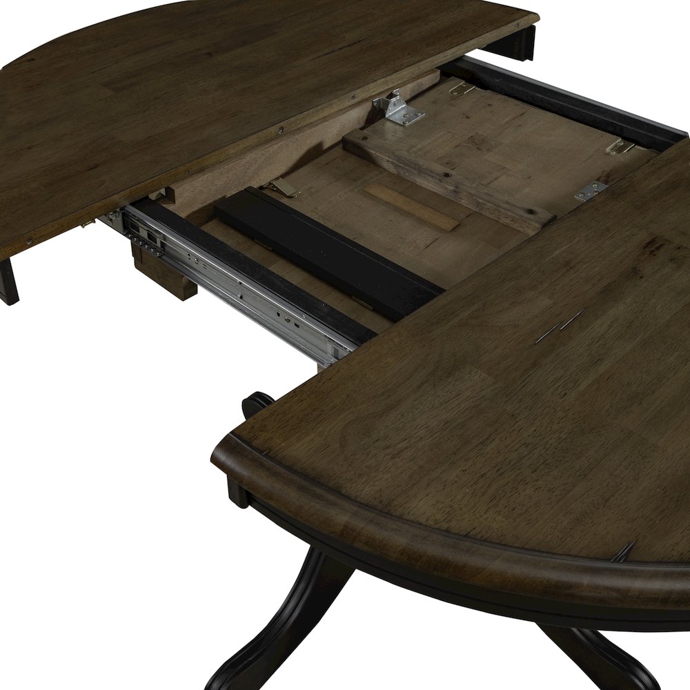 Pedestal Table Set- Black in Rubberwood Solids. Picture 5