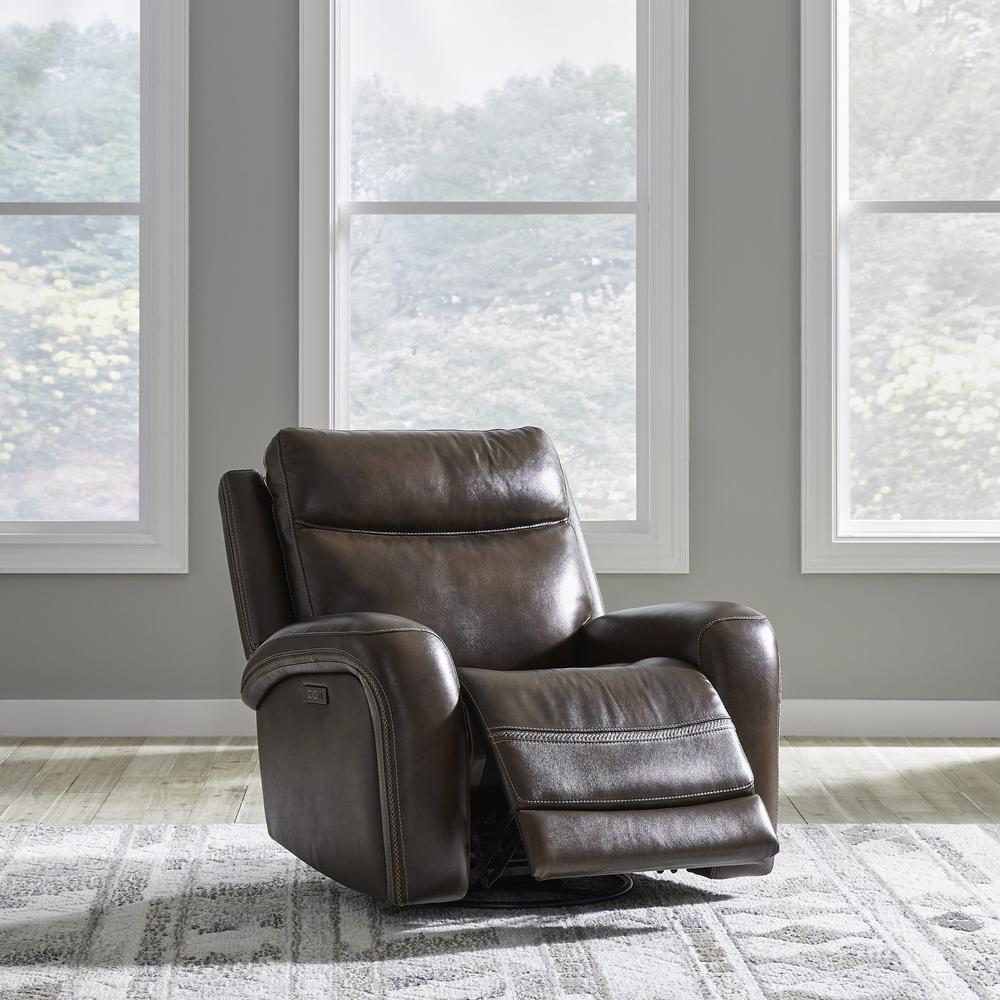 Blair Power Recliner, Power Headrest and Zero Gravity in Cognac Leather. Picture 3