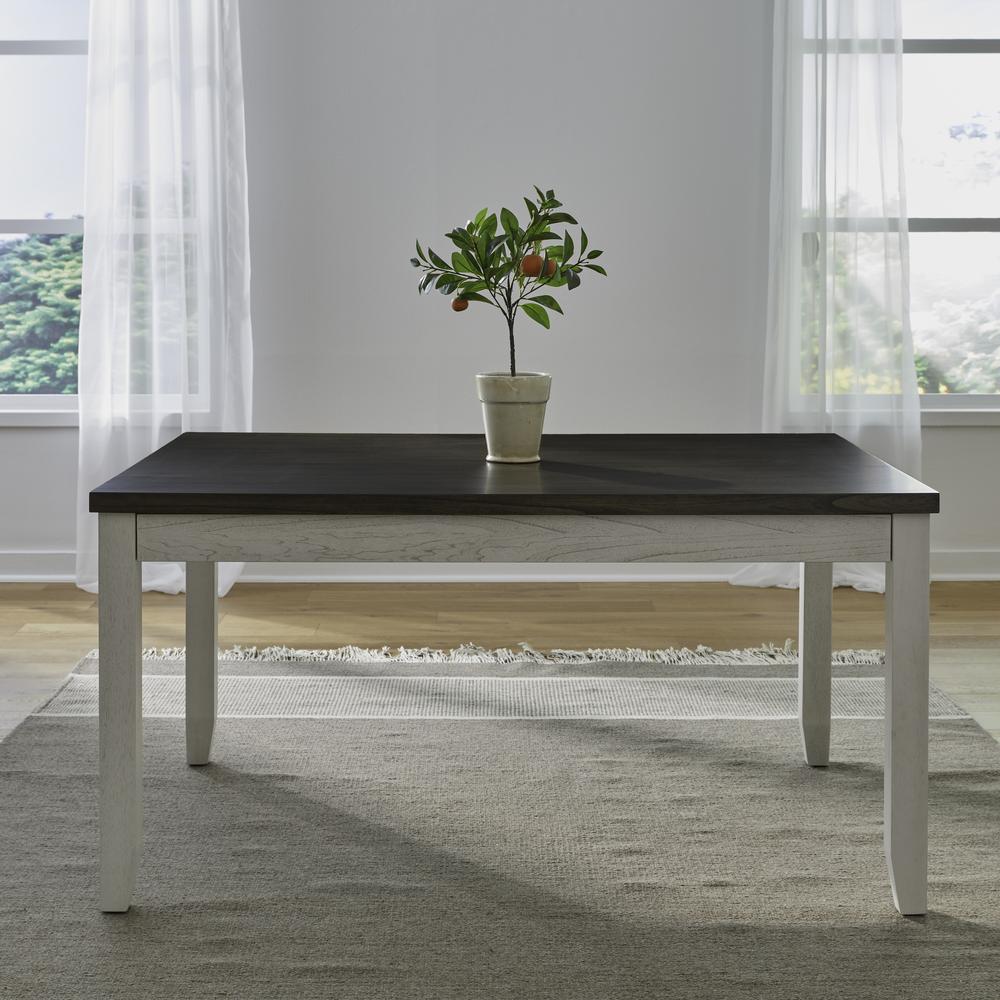 Brook Bay Rectangular Table Set with Hidden Drawers in White. Picture 1
