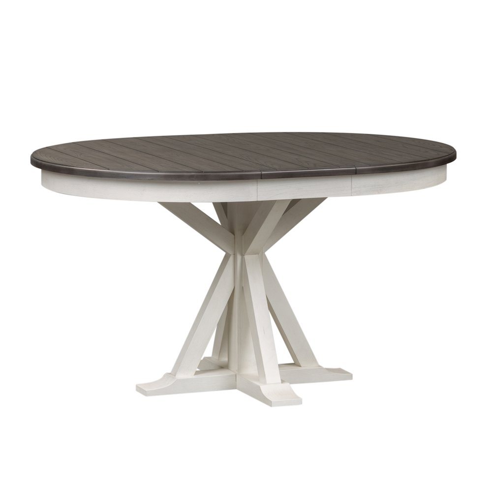 Pedestal Table in Poplar & Rubberwood Solids w Pine Veneer. Picture 2