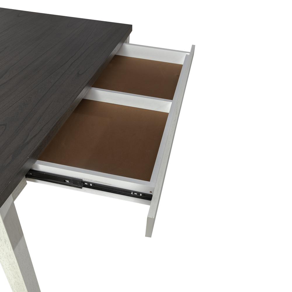 Brook Bay Rectangular Table Set with Hidden Drawers in White. Picture 9