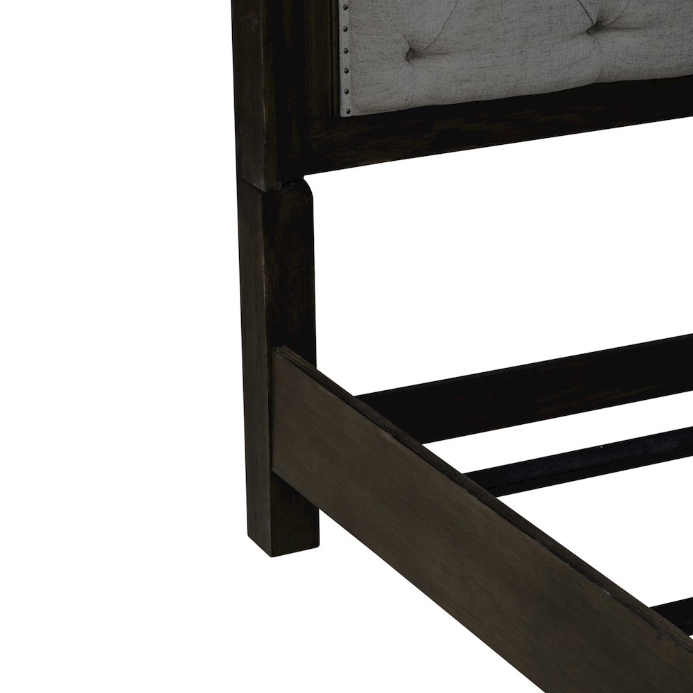 Queen Uph Bed in Rubberwood Solids & Split Heart White Oak Veneers. Picture 7