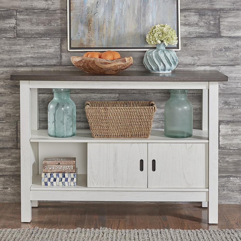 Brook Bay Sideboard in Textured White w/ Carbon Gray Top. Picture 3
