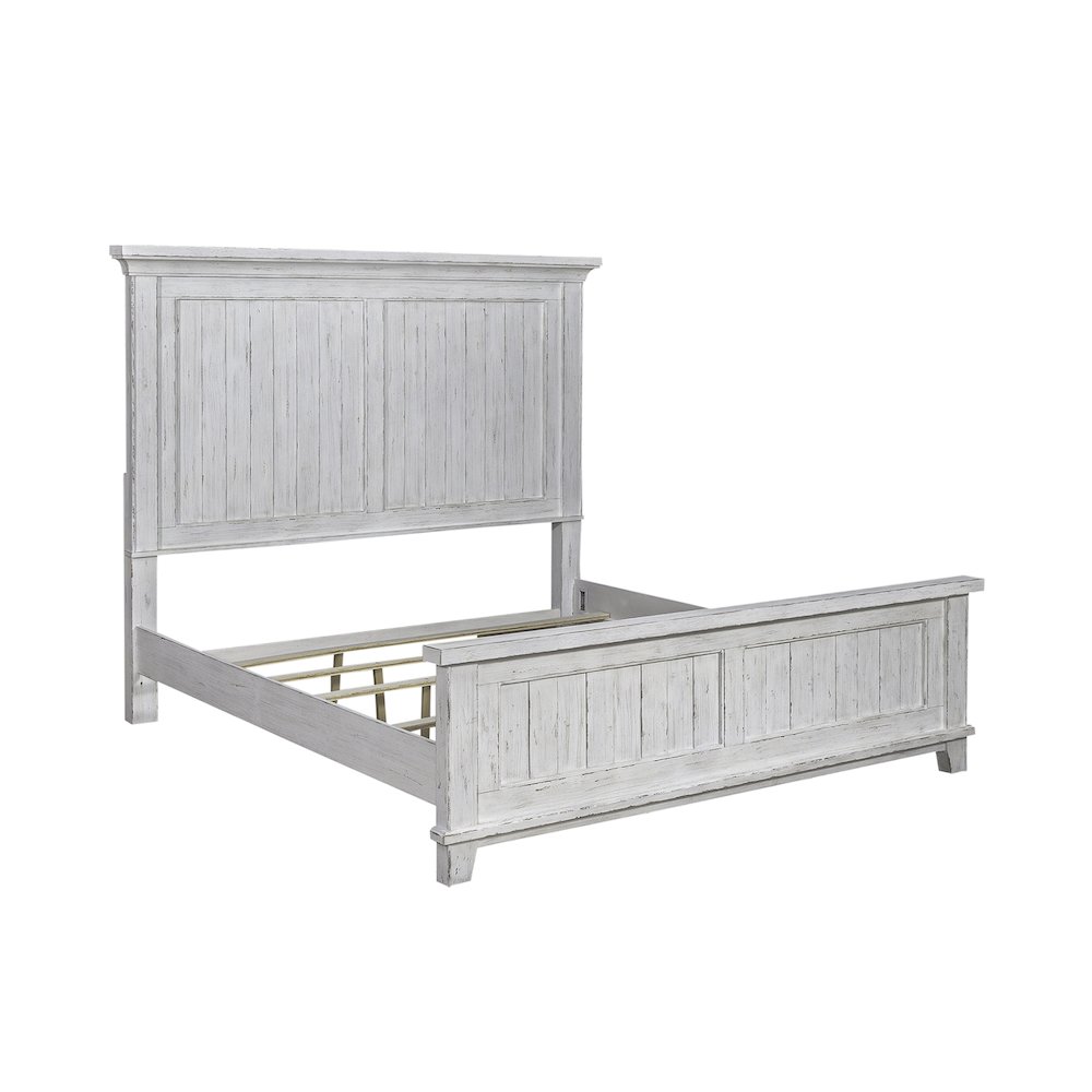 King Panel Bed in Pine Solids & Veneers. Picture 1
