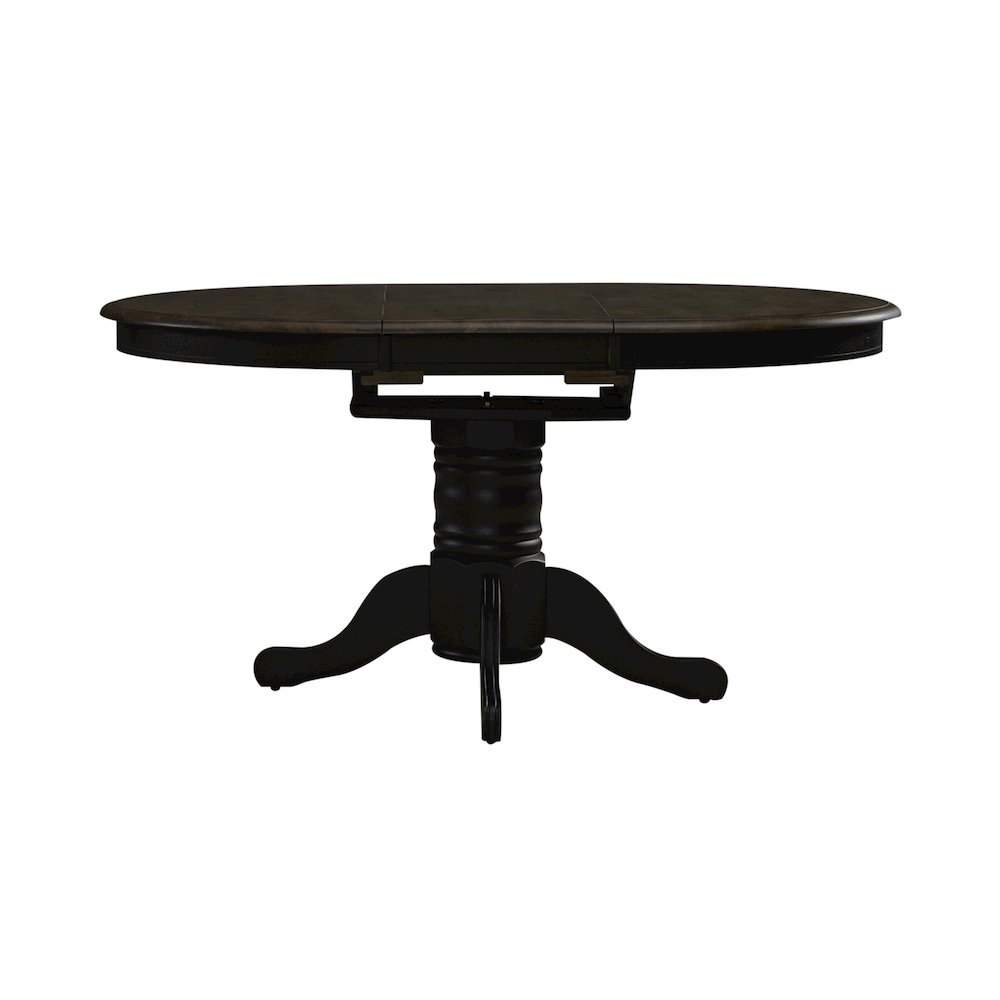 Pedestal Table Set- Black in Rubberwood Solids. Picture 8