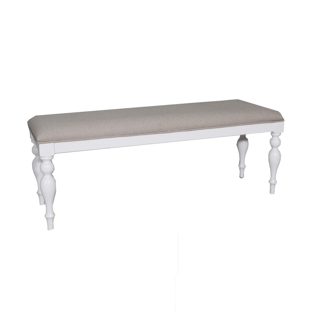 Summer House Bench (RTA) in Oyster White. Picture 1