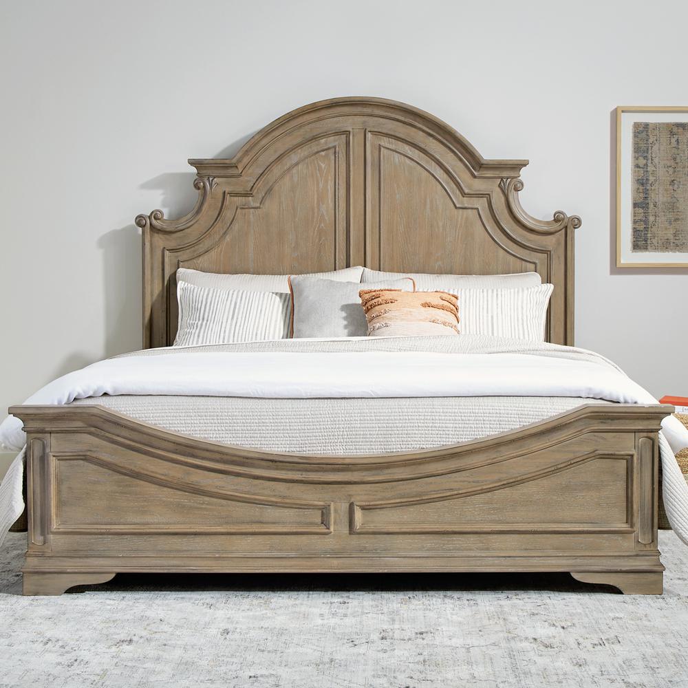Magnolia Manor King Panel Bed in Weathered Bisque. Picture 1