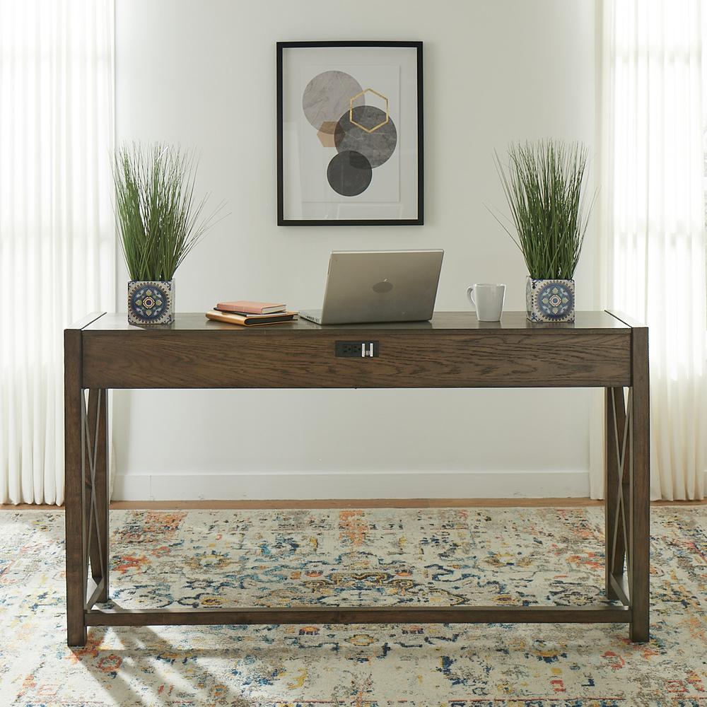Lennox Console Bar Table in Weathered Chestnut. Picture 2