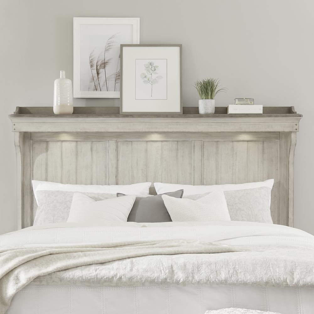 Queen Mantle Headboard Farmhouse White. Picture 1