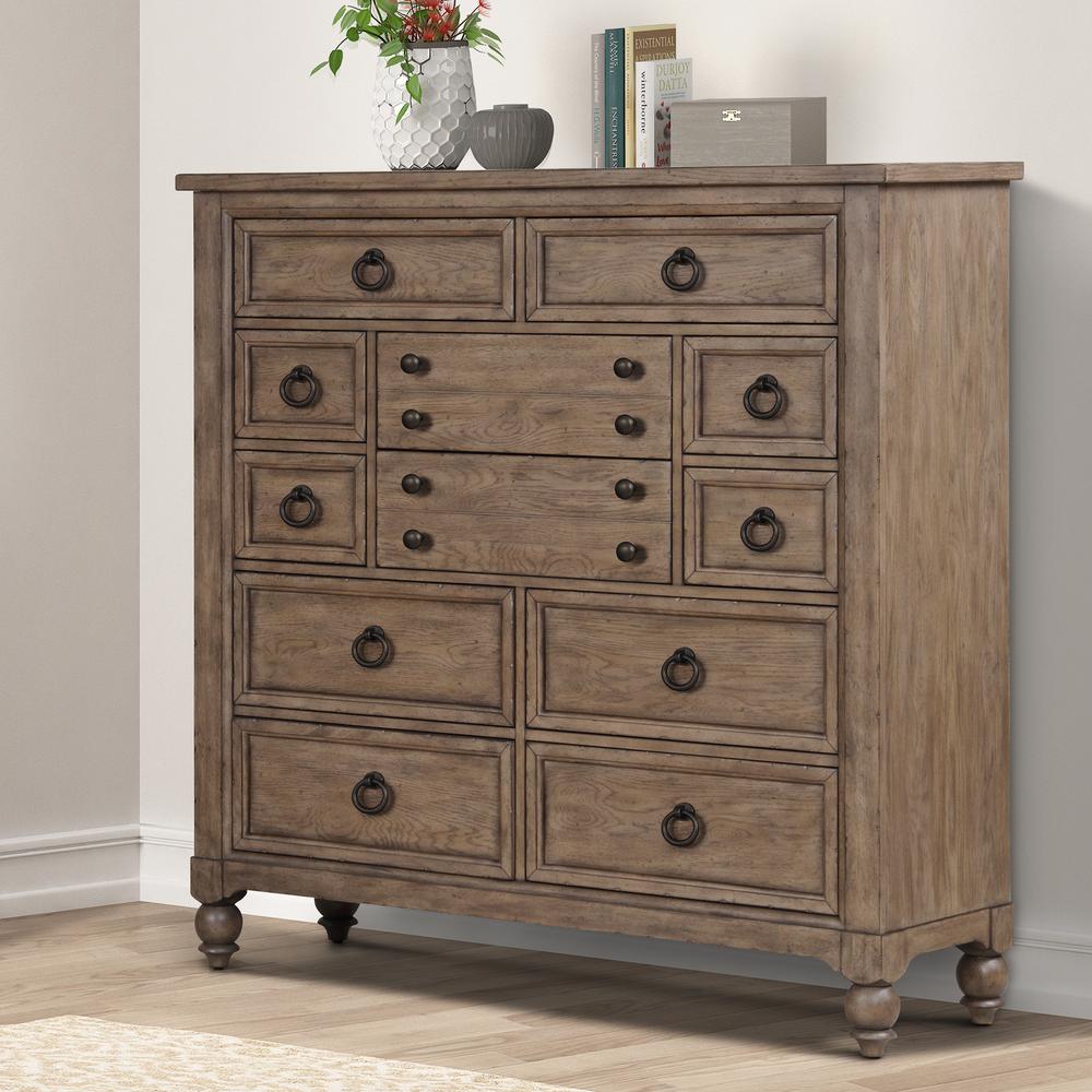 12 Drawer Chesser Traditional Multi in Dusty Taupe. Picture 1