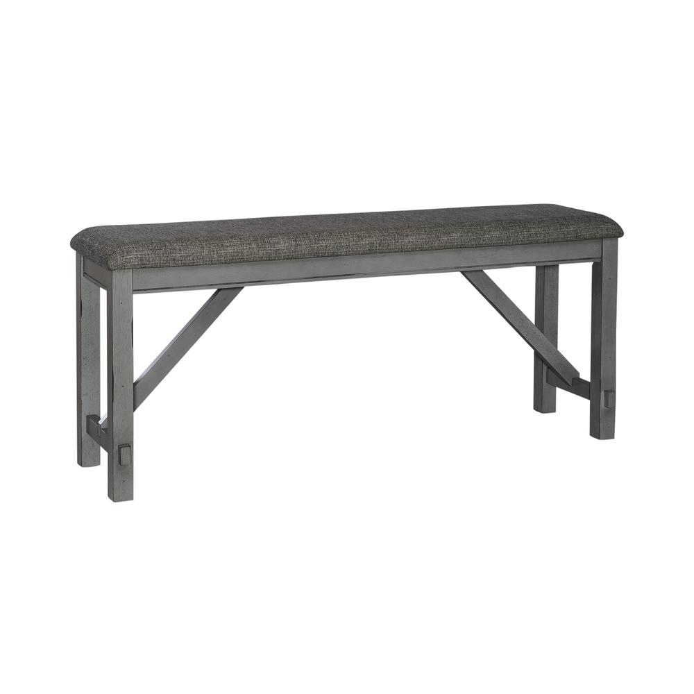 Counter Height Dining Bench Transitional Grey. Picture 1