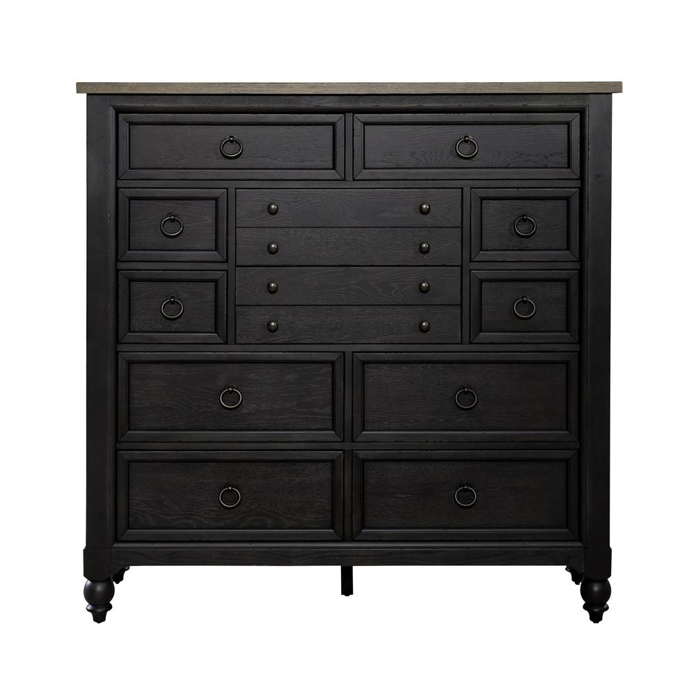12 Drawer Chesser - Black Traditional Multi in Dusty Taupe. Picture 3
