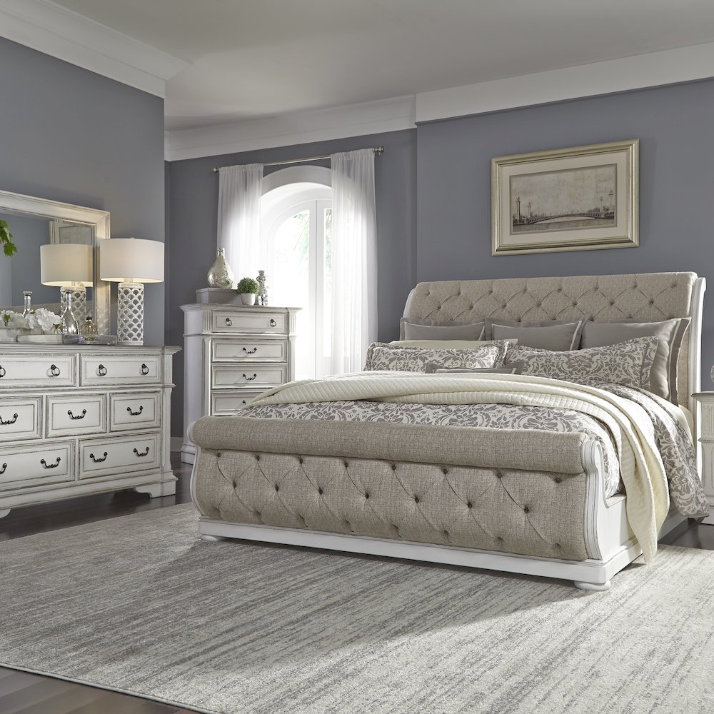 Abbey Park Queen Uph Sleigh Bed, Dresser & Mirror, Chest. Picture 3