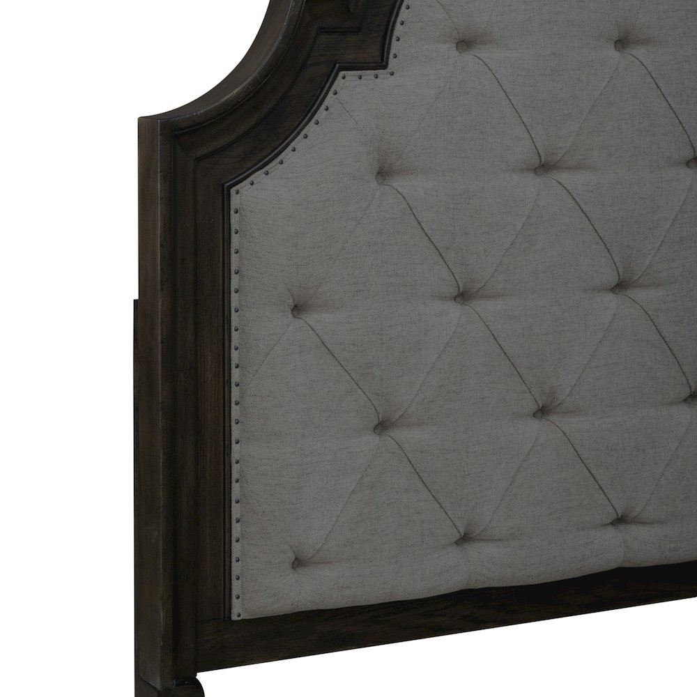 Queen Uph Bed in Rubberwood Solids & Split Heart White Oak Veneers. Picture 8