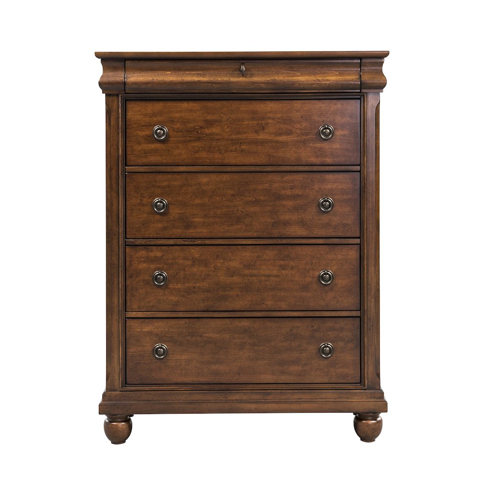 Rustic Traditions King Sleigh Bed, Dresser & Mirror, Chest, Night Stand. Picture 1