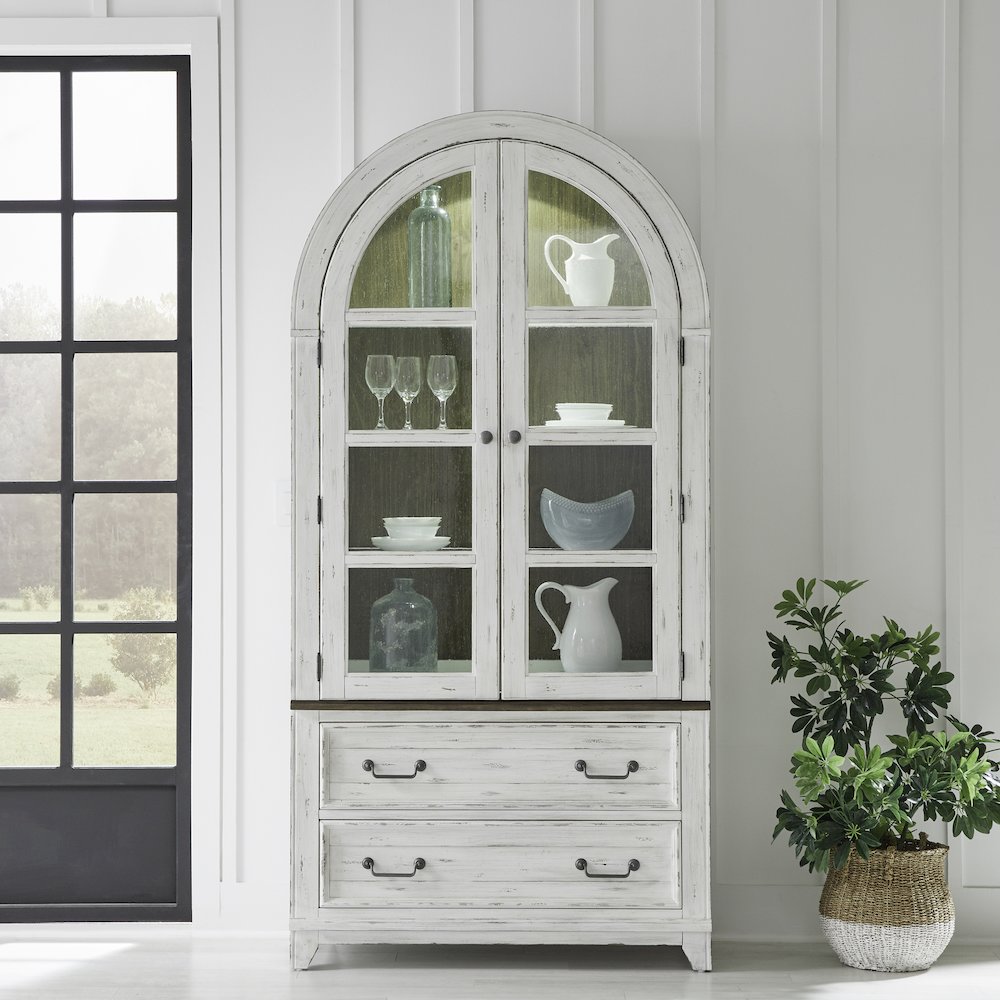 River Place Curio Cabinet in Pine Solids & Veneers. Picture 8