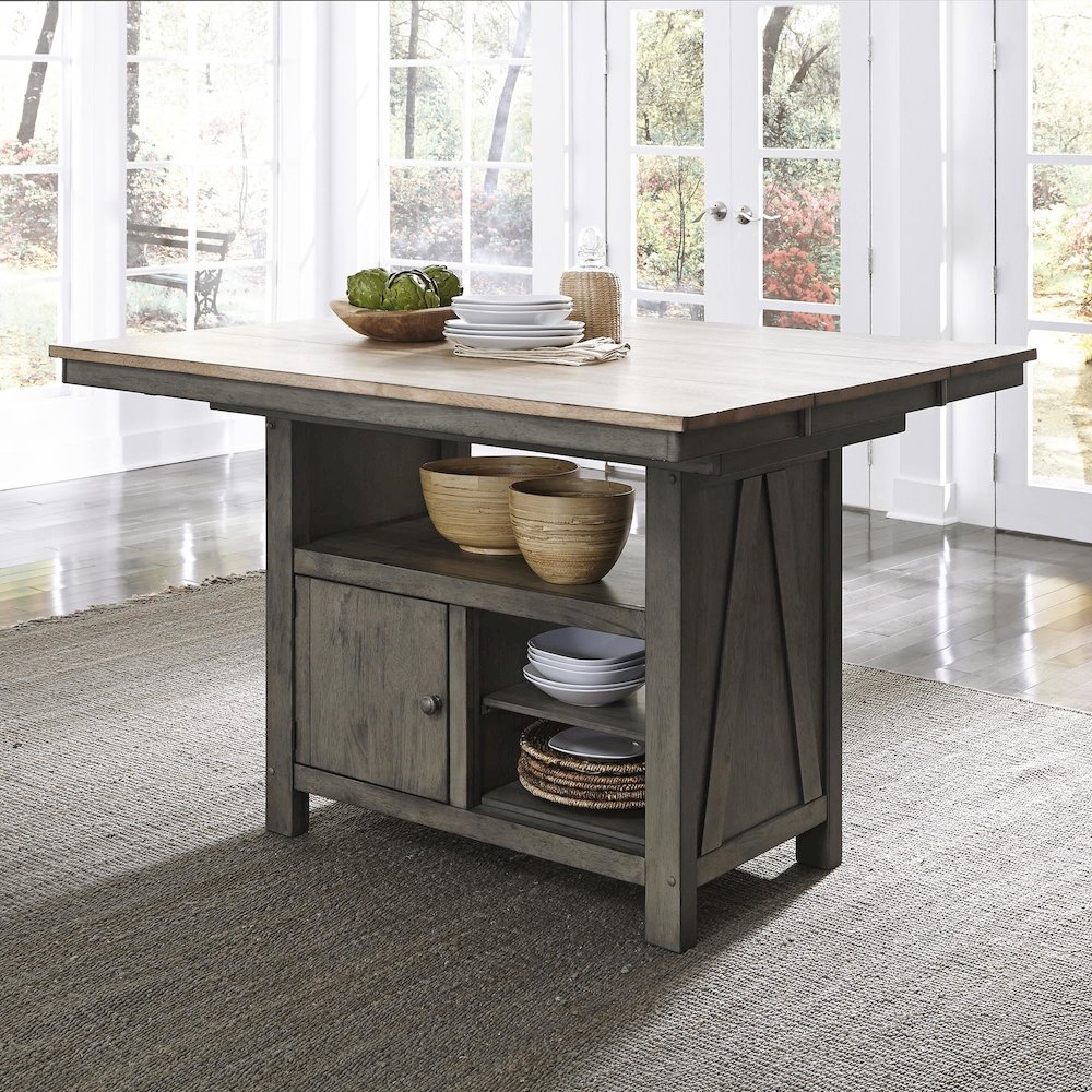 Lindsey Farm Kitchen Island in Rubberwood Solids & Veneers w/ MDF. Picture 13