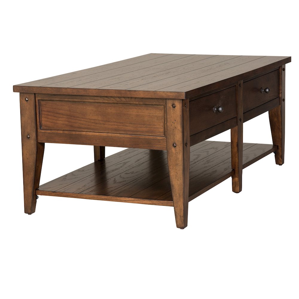 Lake House 3 Piece Set (1-Cocktail 2-End Tables) in Poplar Solids & Oak Veneers. Picture 1