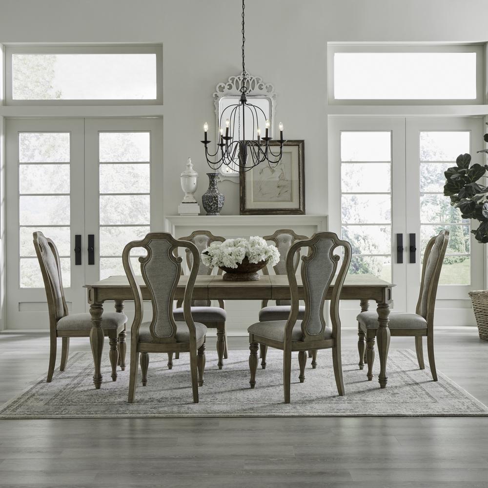 Magnolia Manor 7 Piece Rectangular Table Set - Weathered Bisque. Picture 2